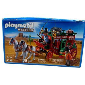 Playmobil Western Stagecoach Set 4399 68-Piece Toy For Ages 4-10 cowboys READ